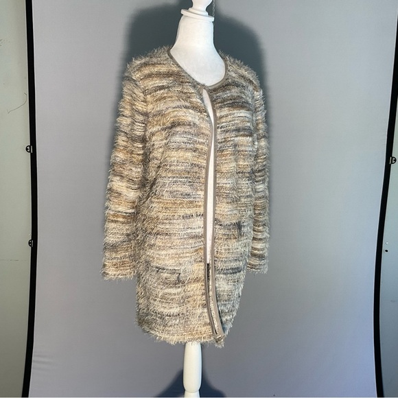 Calvin Klein Eyelash, Fuzzy, Soft, Cozy Cardigan with Silver Clasp Closure - Picture 6 of 16